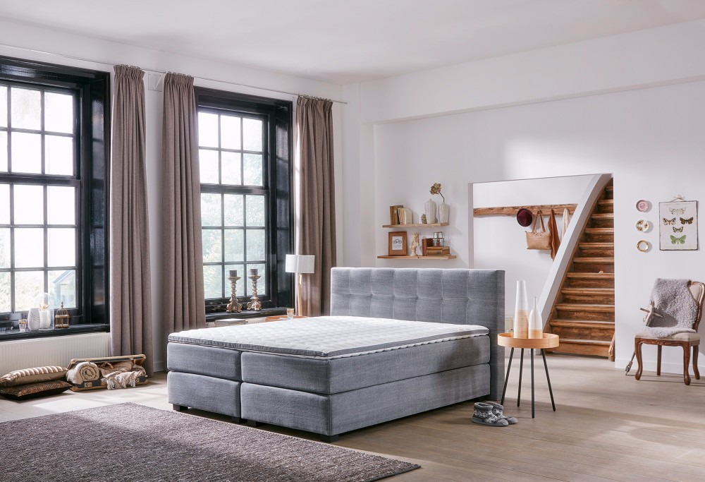 Grau boxspringbett Capella Cresto
