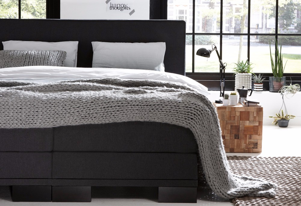 Grau Boxspringbett Home 120