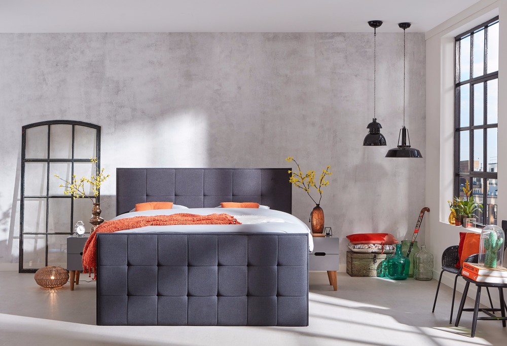 Grau Boxspringbett Home 500