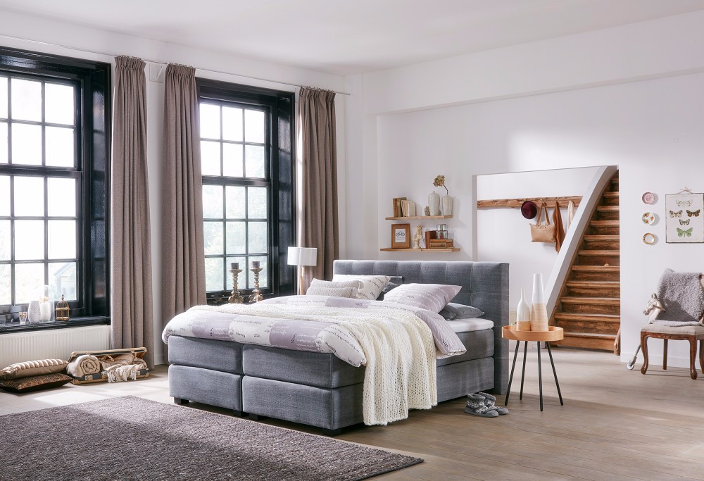 Grau boxspringbett Capella Cresto