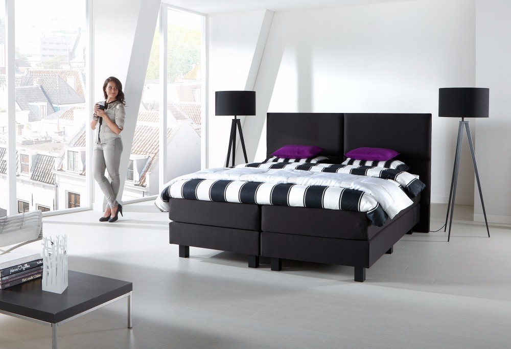Schwarz boxspringbett Savelli Quadro