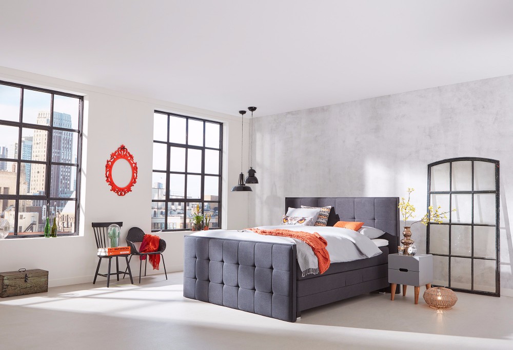 Grau Boxspringbett Home 500