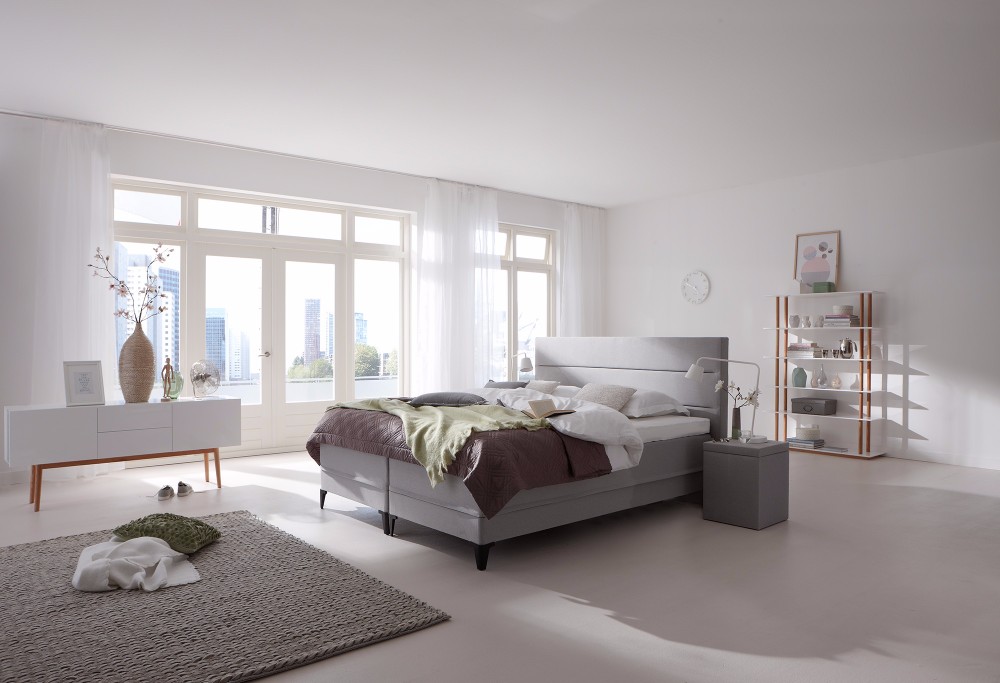 Grau boxspringbett lifestyle 500-S