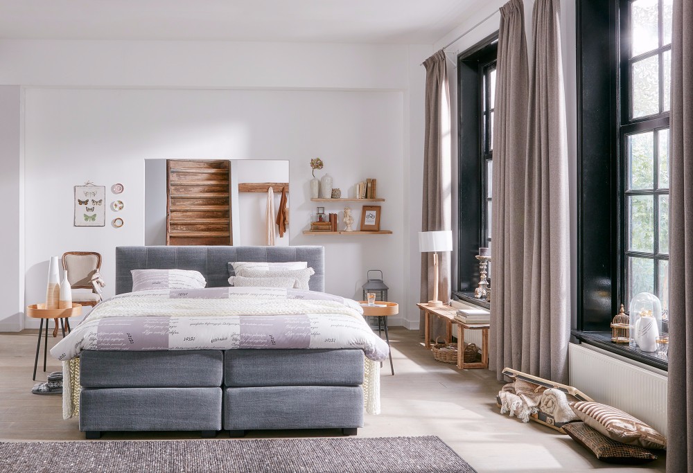 Grau boxspringbett Capella Cresto