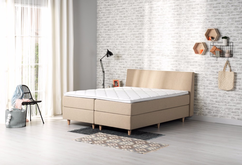 Beige Boxspringbett Home 160