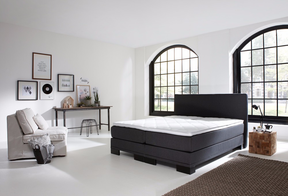 Grau Boxspringbett Home 120