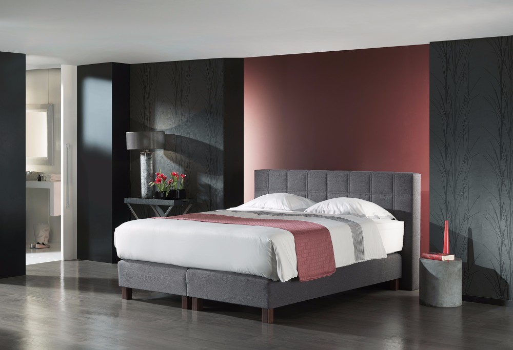 Grau Hotelboxspringbett Nora