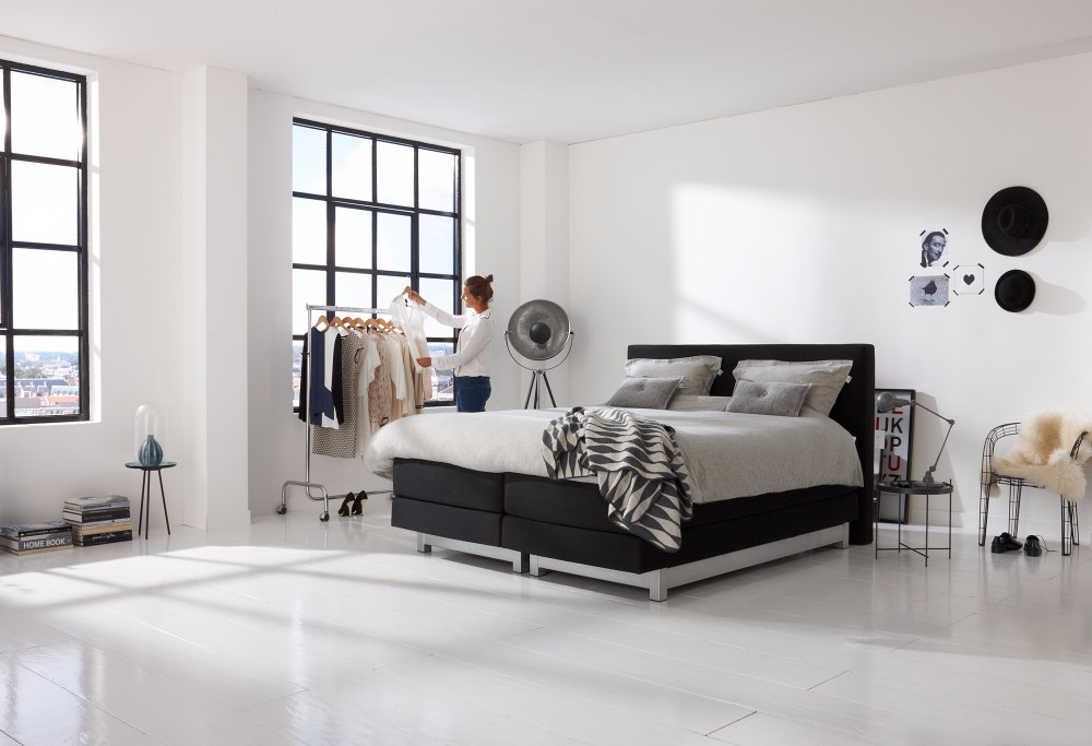 Schwarz Boxspringbett home 460-S
