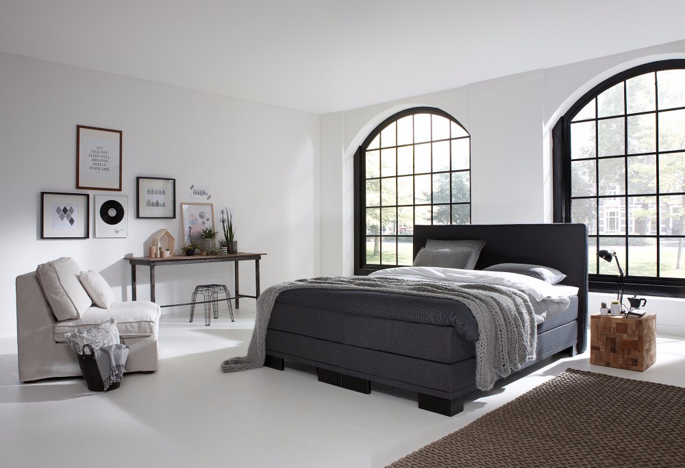 Grau Boxspringbett Home 120