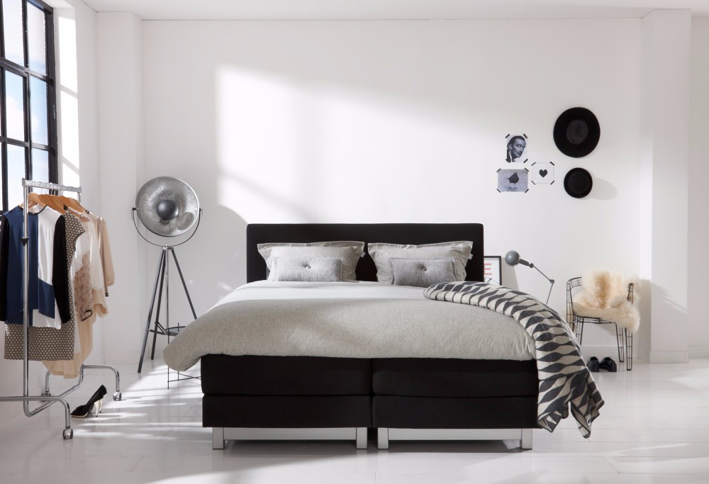 Schwarz Boxspringbett home 460-S