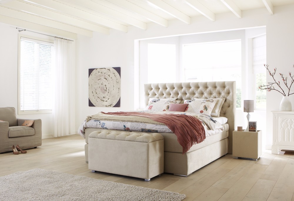 Beige boxspringbett Capella Estello