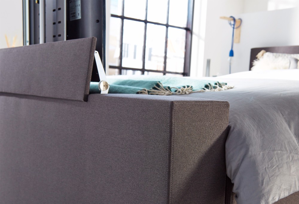 Boxspringbett Grau mit TV lift Home 350 -3