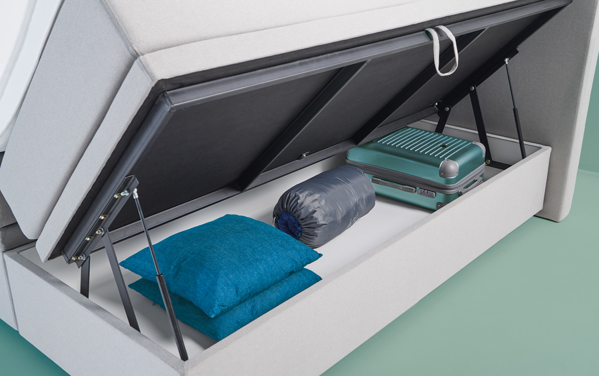 Grau Boxspringbett SMART storage 02 | Swiss Sense