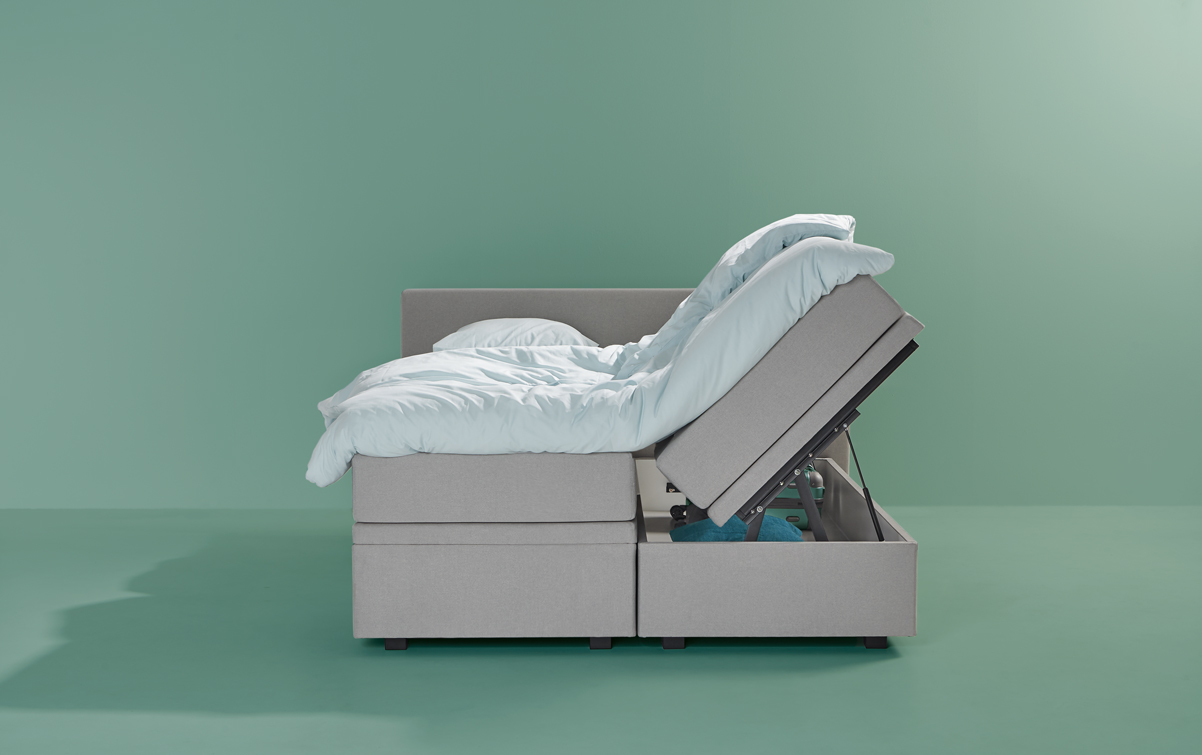Grau Boxspringbett SMART storage 02 | Swiss Sense