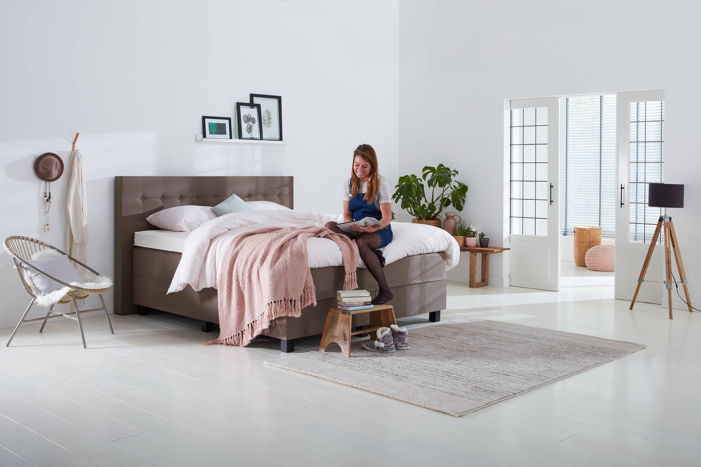 Grau Boxspringbett Home 185