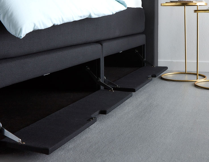 Mit diesem Boxspringbett ist das Schlafzimmer immer ordentlich aufgeräumt | Swiss Sense
