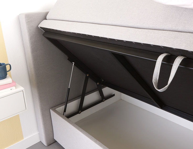 Mit diesem Boxspringbett ist das Schlafzimmer immer ordentlich aufgeräumt | Swiss Sense