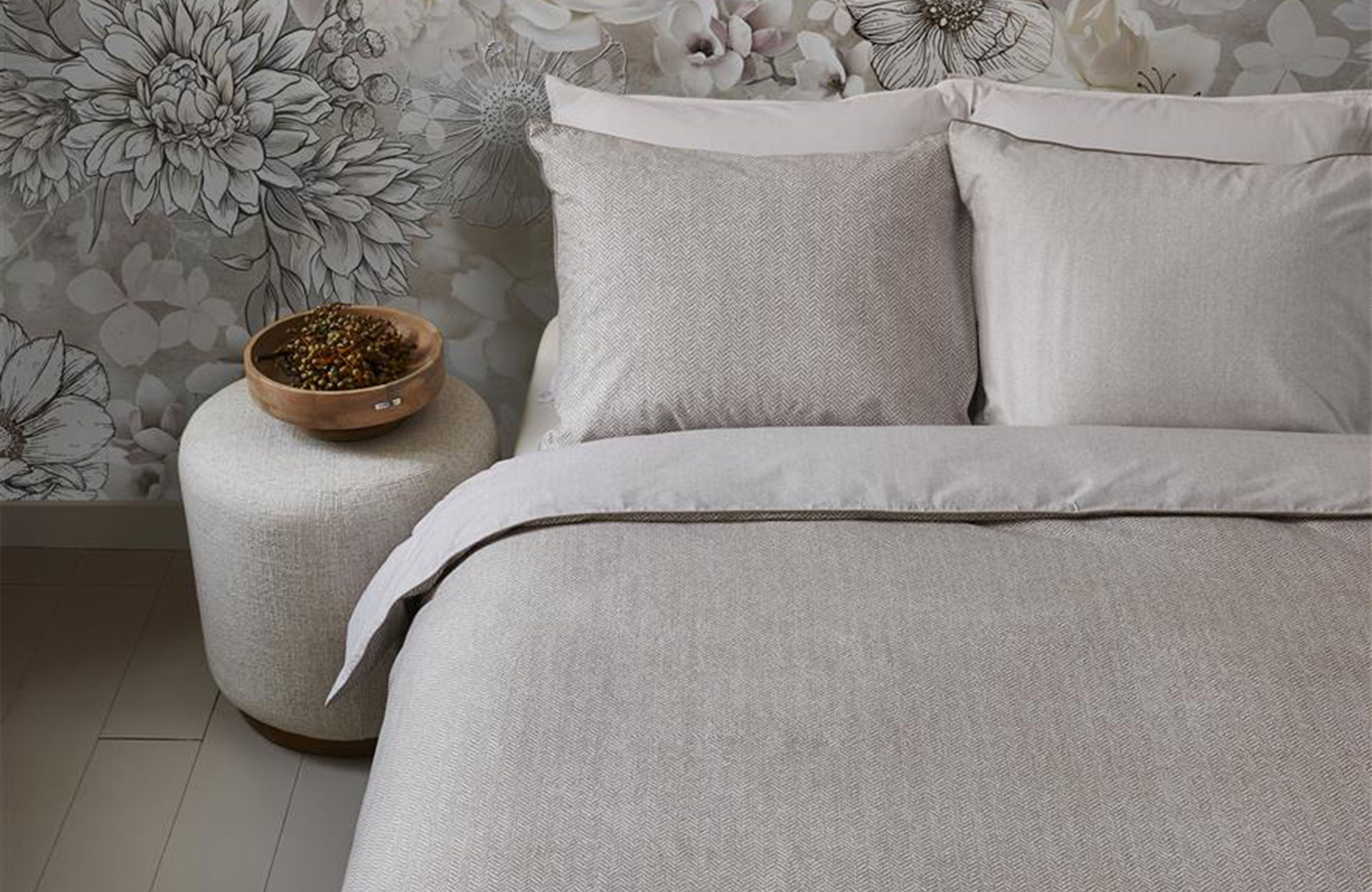 Riviera Maison Chevron Weave Bettwäsche Sandfarben