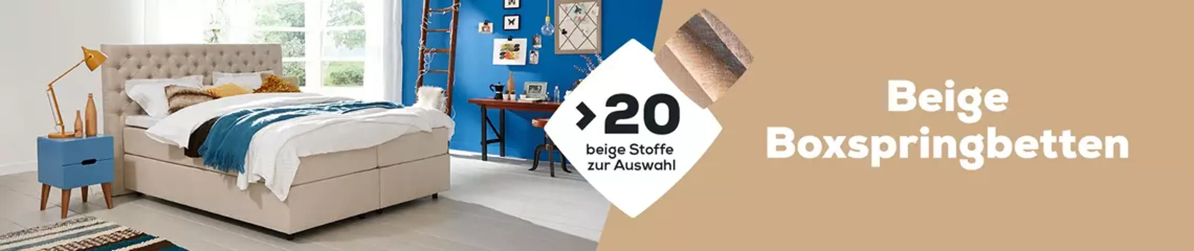 Boxspringbett Beige