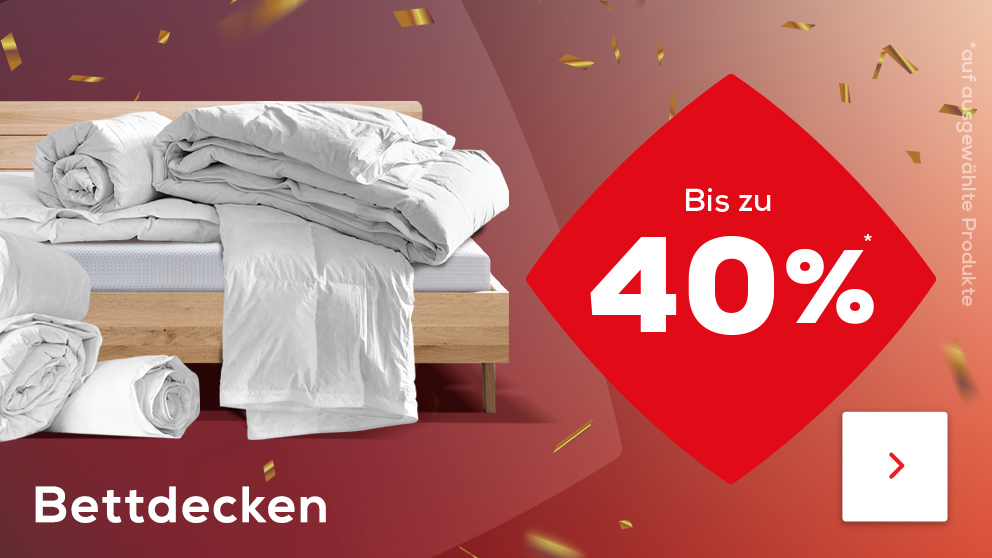 Bis zu 40% auf Bettdecken