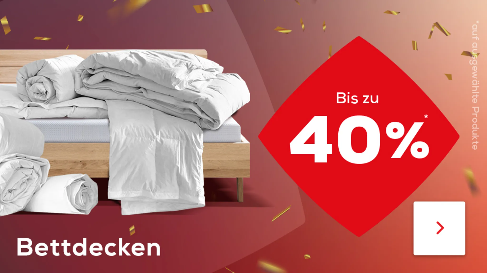 Bis zu 40% auf Bettdecken