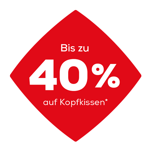 Bis zu 40% auf ausgewählte Kopfkissen