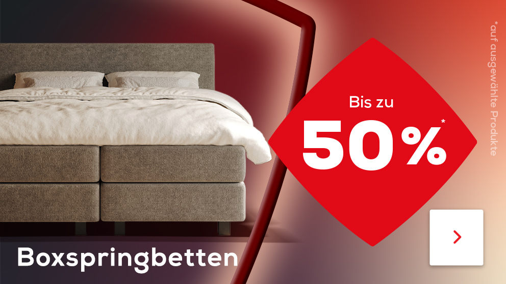 Bis zu 50% auf Boxspringbetten