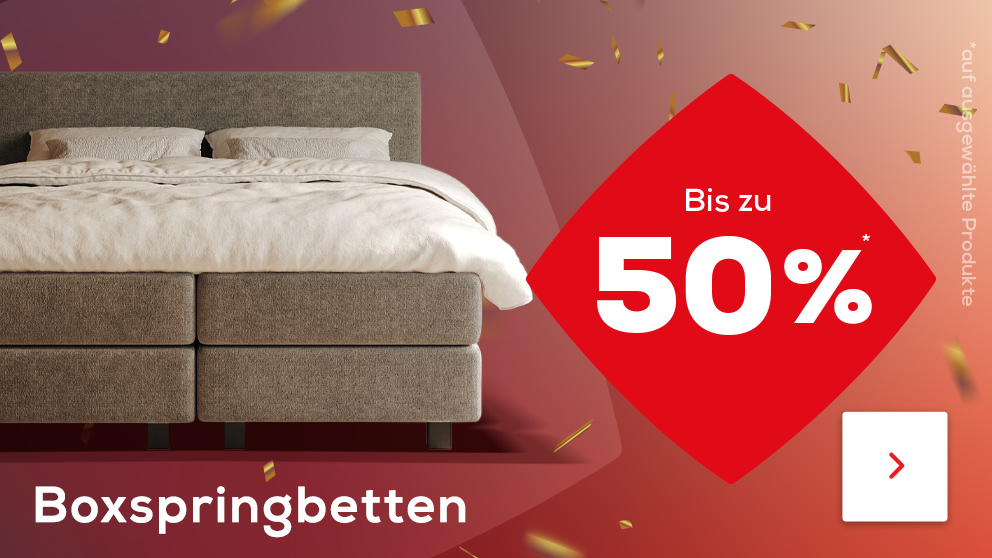 Bis zu 50% auf Boxspringbetten