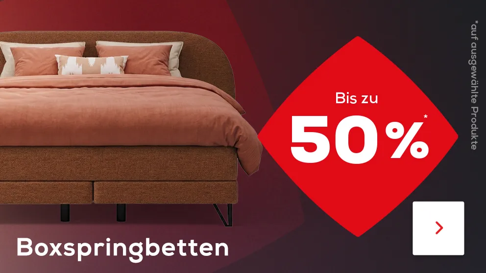 Bis zu 50% auf Boxspringbetten