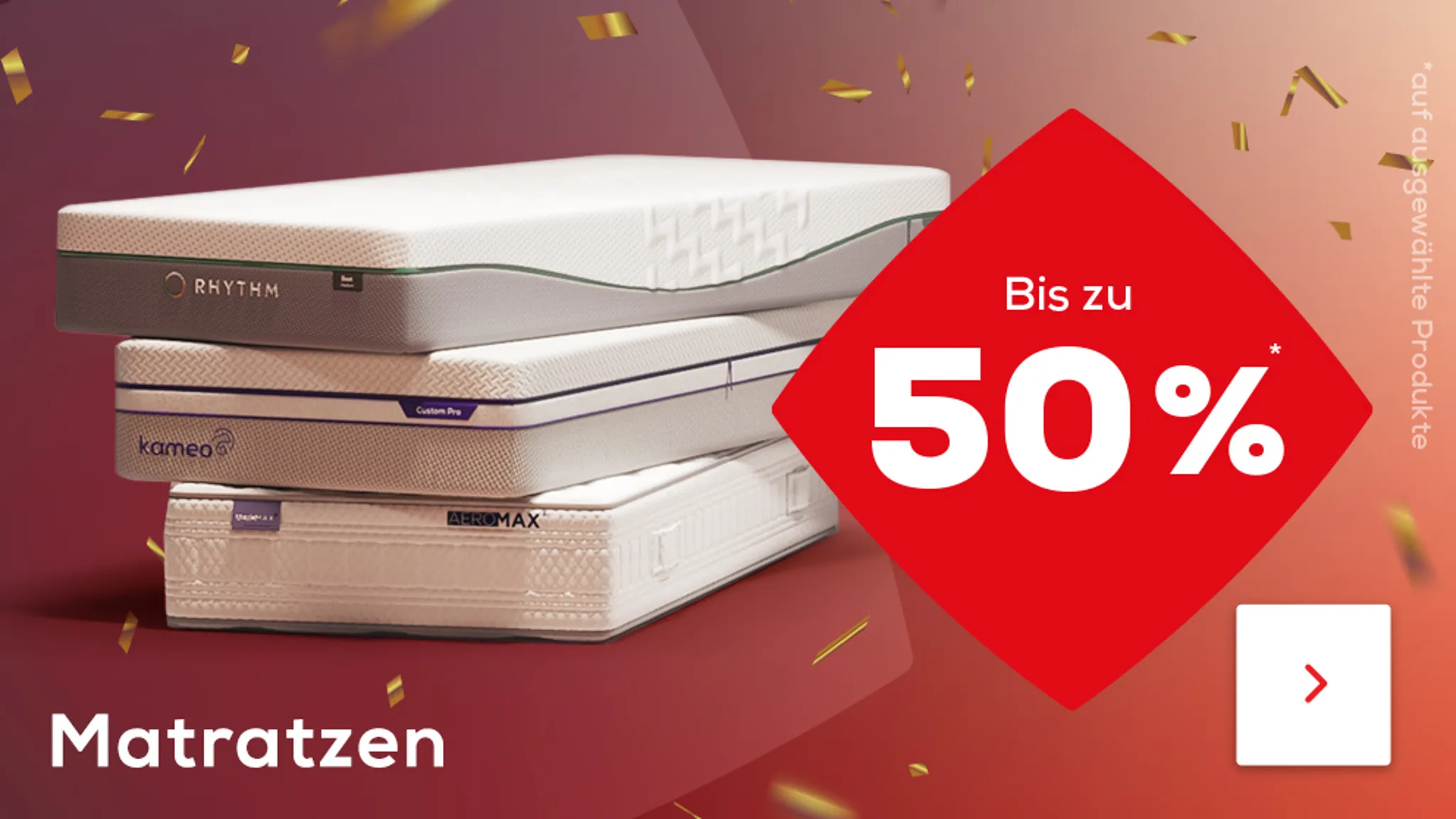 Bis zu 50% Rabatt auf Matratzen