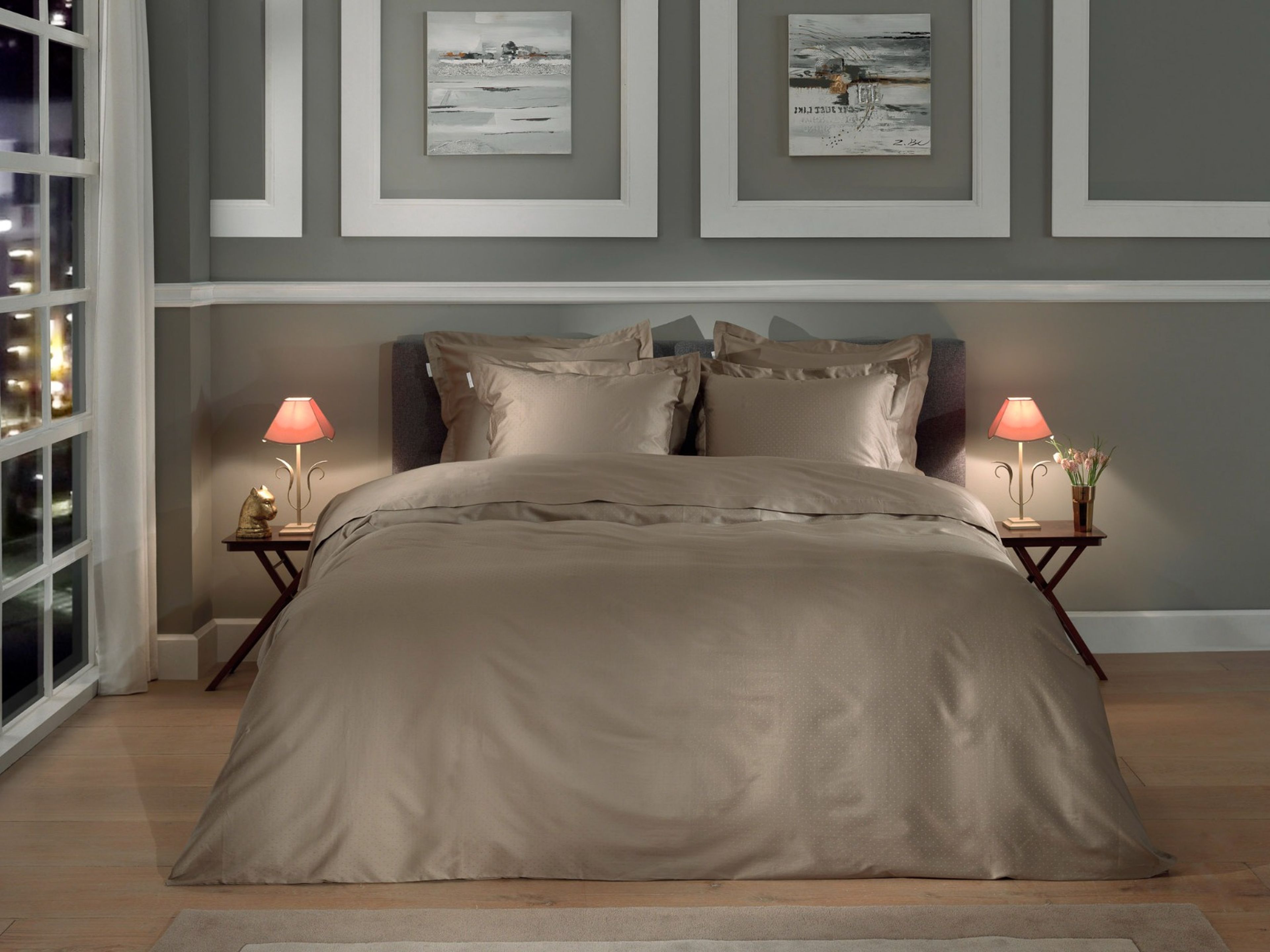 Heckett & Lane Punto Bettwäsche Taupe Grey