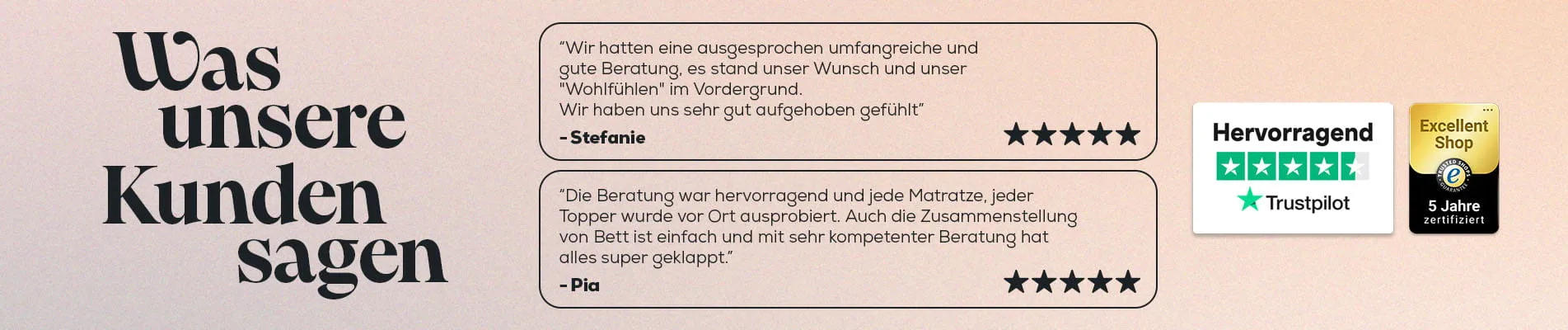 Erfahrungen und Bewertungen zufriedener Swiss Sense Kundinnen und Kunden